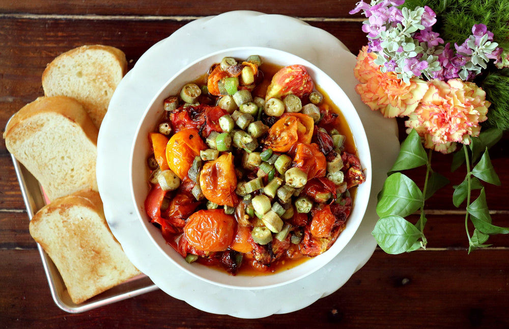 Blistered Tomatoes & Okra Masala