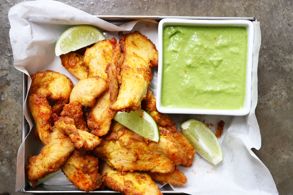 Chicken Pakora with Mint Chutney
