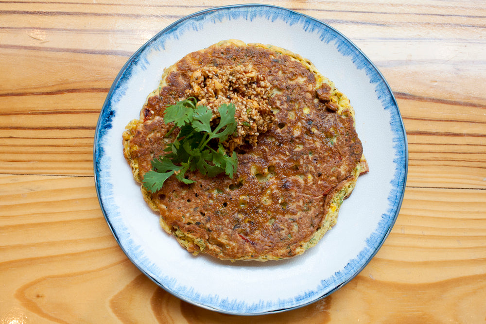 Corn & Onion Chickpea Chilla