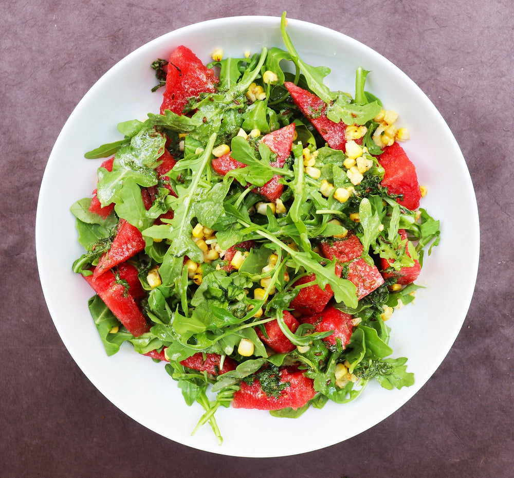 Watermelon Arugula Corn Salad