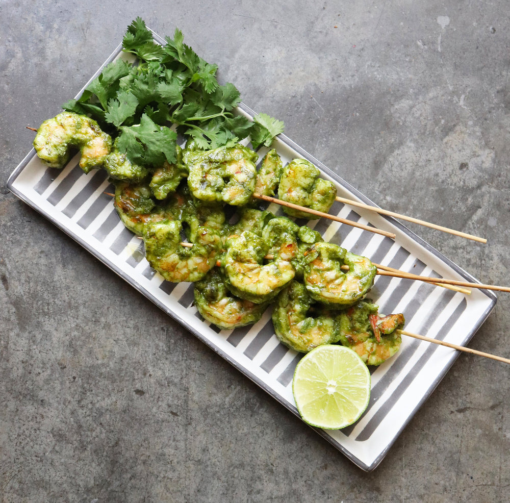 Green Masala Shrimp Kebabs