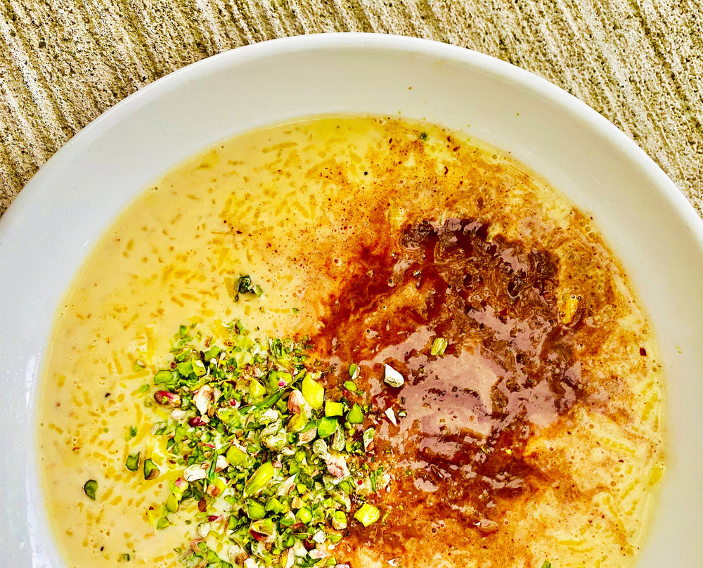 Saffron Chocolate Rice Pudding
