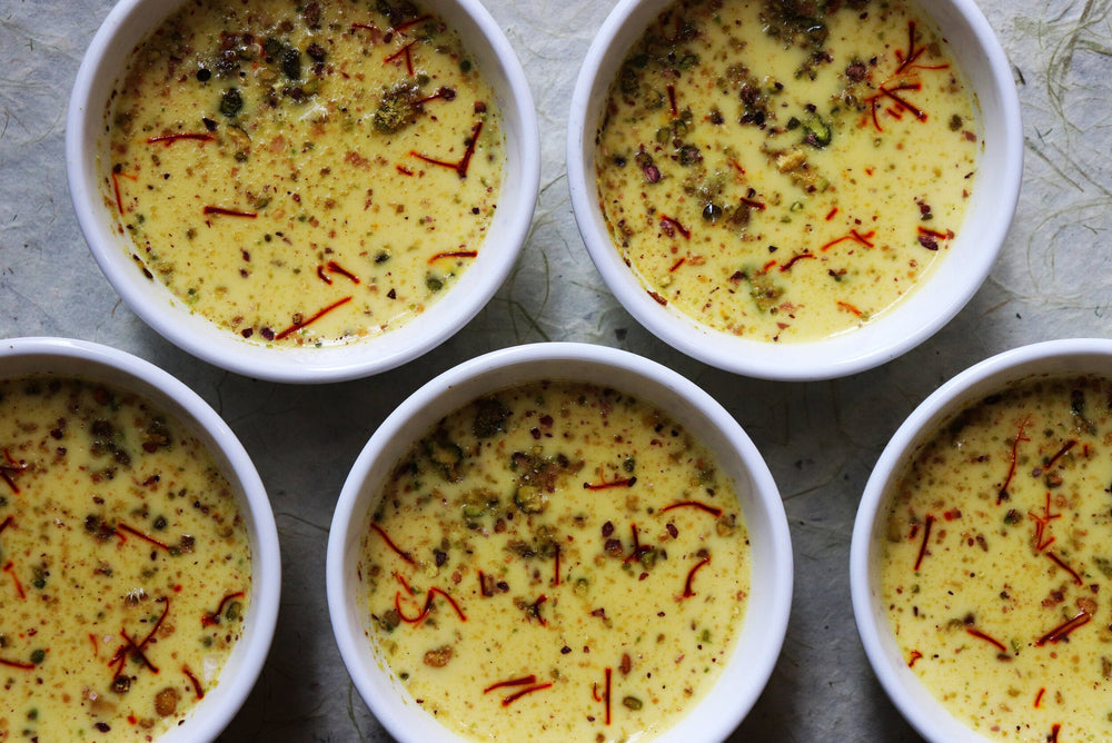 Saffron Pistachio Panna Cotta
