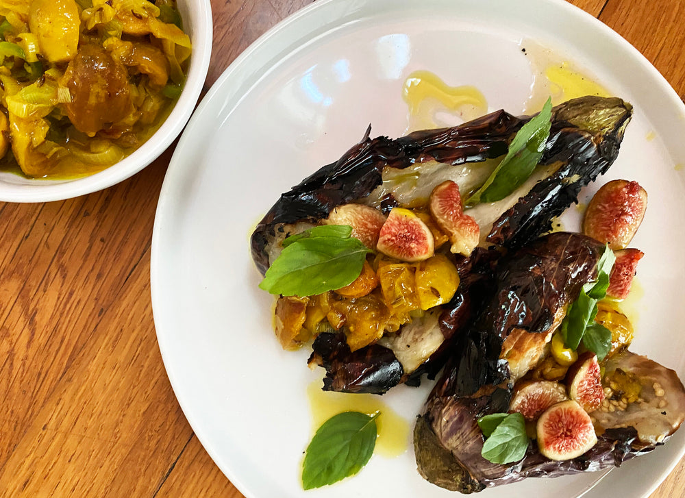 Smoked Eggplant with Fig Masala