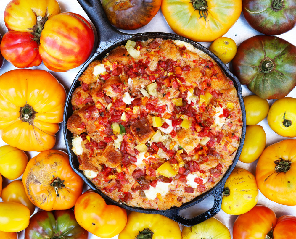 Heirloom Tomato Bread Pudding