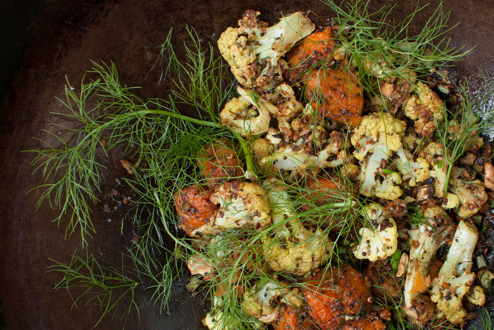 Cauliflower Sabzi With Fennel and Cashews