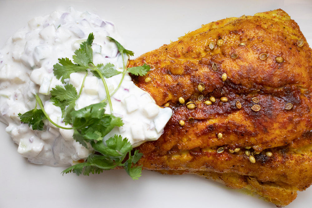 Roasted Snapper with Raita