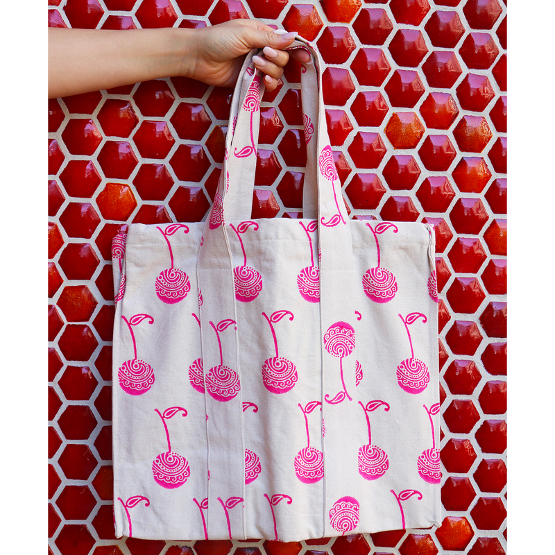 Pondicheri Pink Canvas Bag
