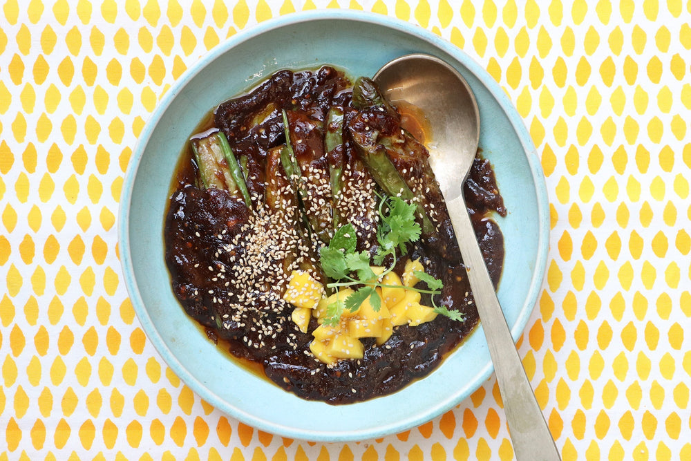 Braised Eggplant with Soy & Sesame