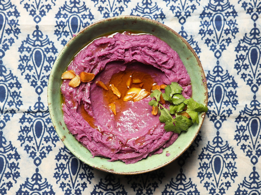 Garlicky Mashed Purple Potatoes