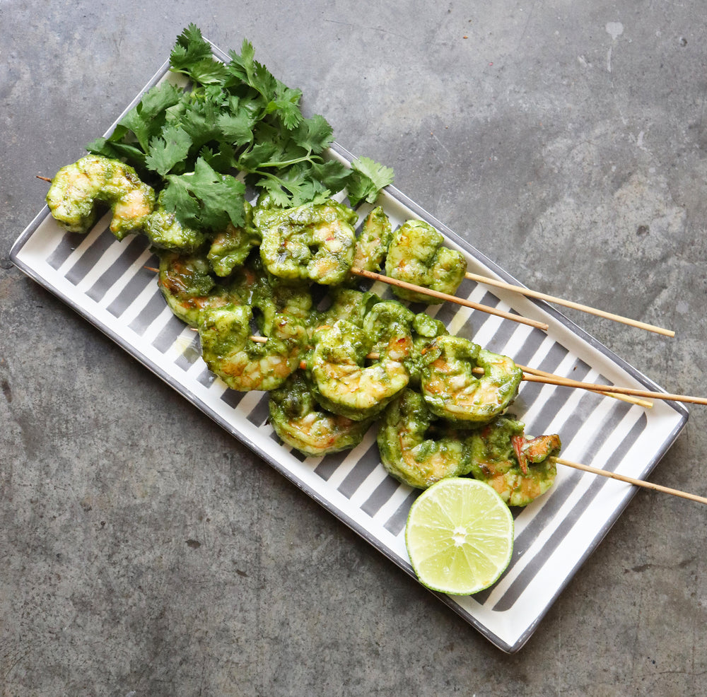 Green Masala Shrimp Kebabs