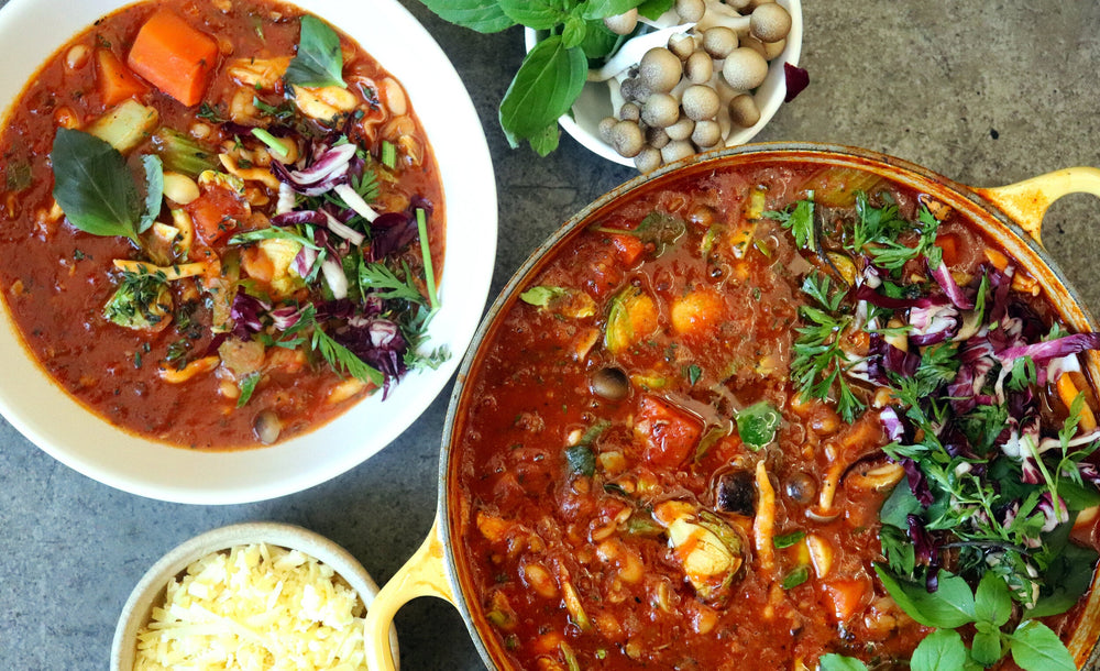 Mushroom Minestrone Soup