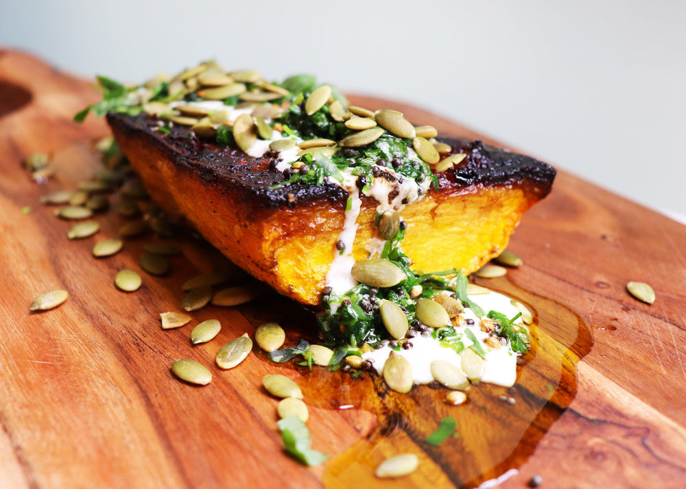 Roasted Butternut Squash with Pumpkin Seed Masala