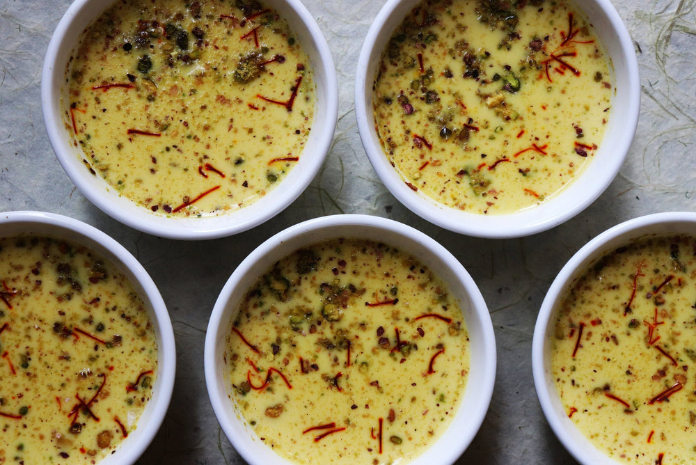 Saffron Pistachio Panna Cotta
