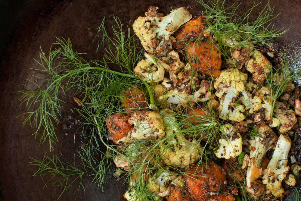 Cauliflower Sabzi With Fennel and Cashews