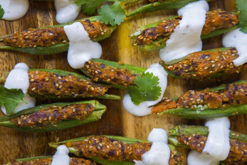 Masala-stuffed Roasted Okra