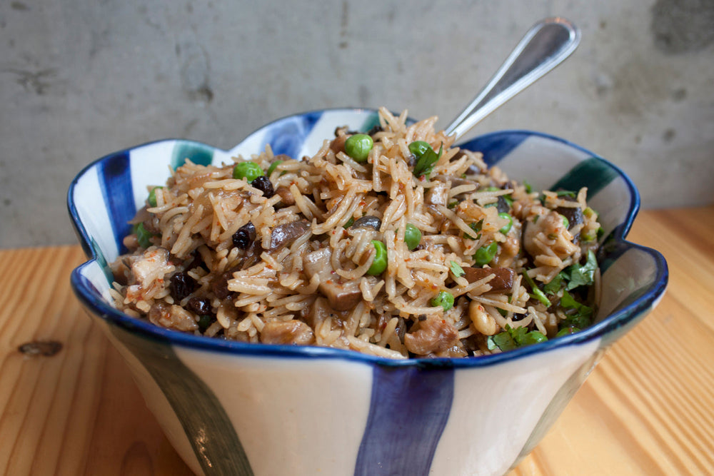 Mushroom Walnut Pilaf