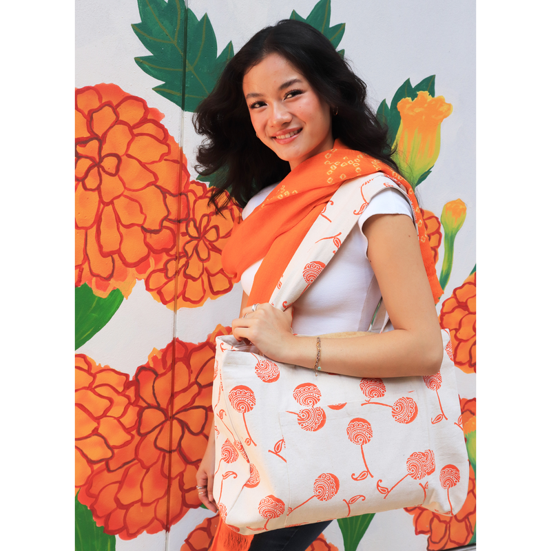 Pondicheri Orange Canvas Bag